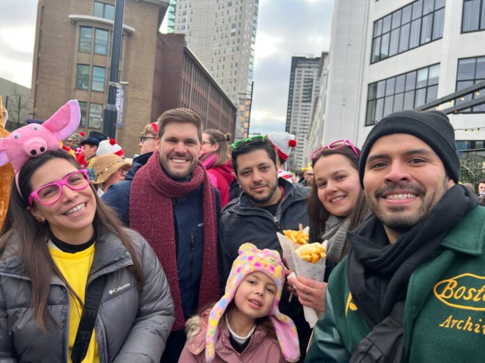 A group of friends ( Peruvian, Mexican, Romanian and Dutch ) celebrating carnival. Image -Neil Thejas Arunraj
