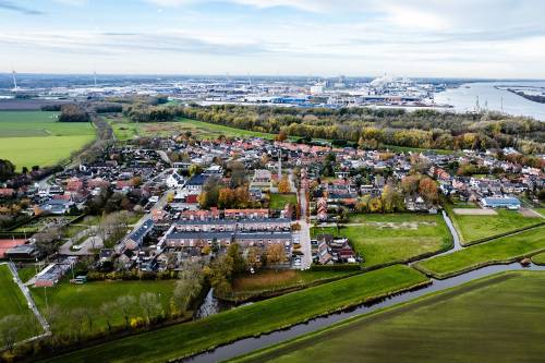 A drone photo of the village of Moerdijk ANP JEFFREY GROENEWEG